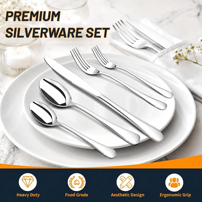 NICE KITCHEN 60 Piece Silverware Set