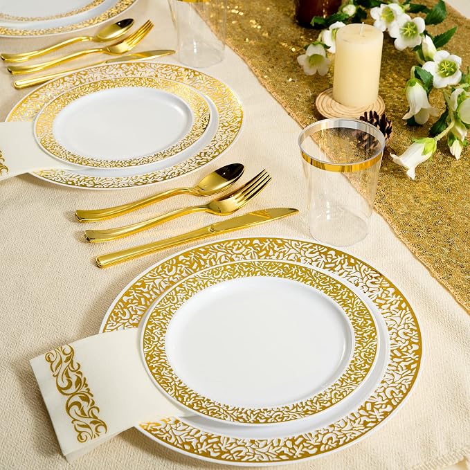 FOCUSLINE 175 Ct Gold Dinnerware Set