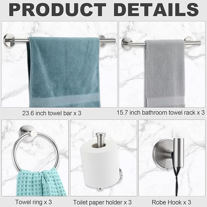 15 Piece Bathroom Hardware Set