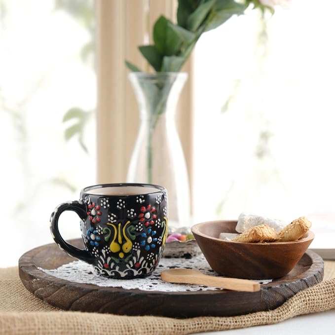 Espresso Cups Set of 2 | 4 oz Small Espresso Cups | Turkish Tea Cups |