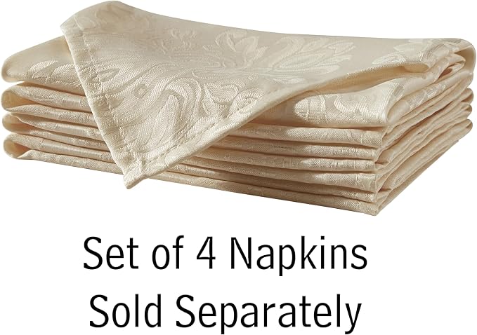 Newbridge Barcelona Luxury Damask Fabric Tablecloth, 60” Wide x 120” Oval