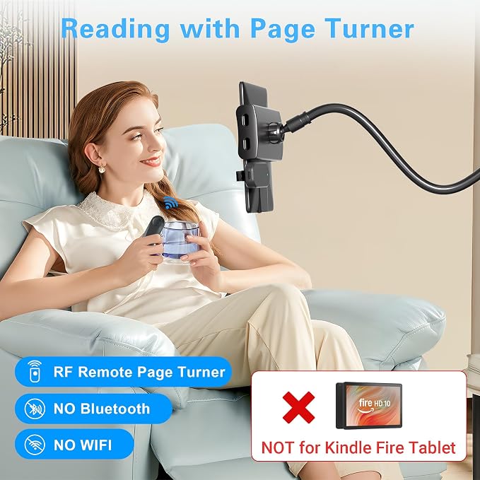 Gooseneck Tablet Holder for Kindle Reading in Bed