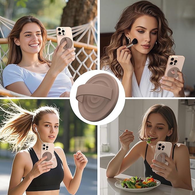 Magnetic Phone Ring Grip Holder, Silicone Finger Loop Grip, Compatible
