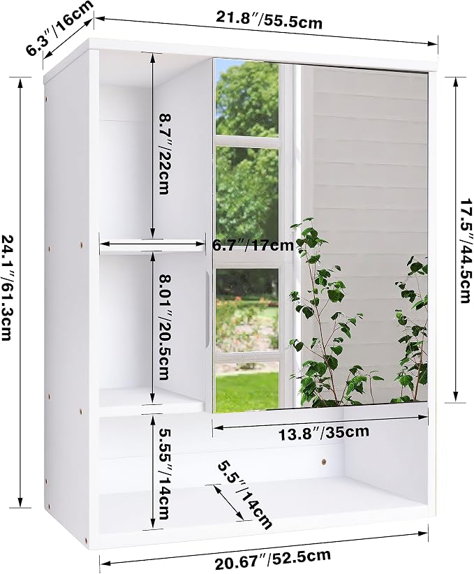 Bathroom Mirror Cabinet Wall Mounted