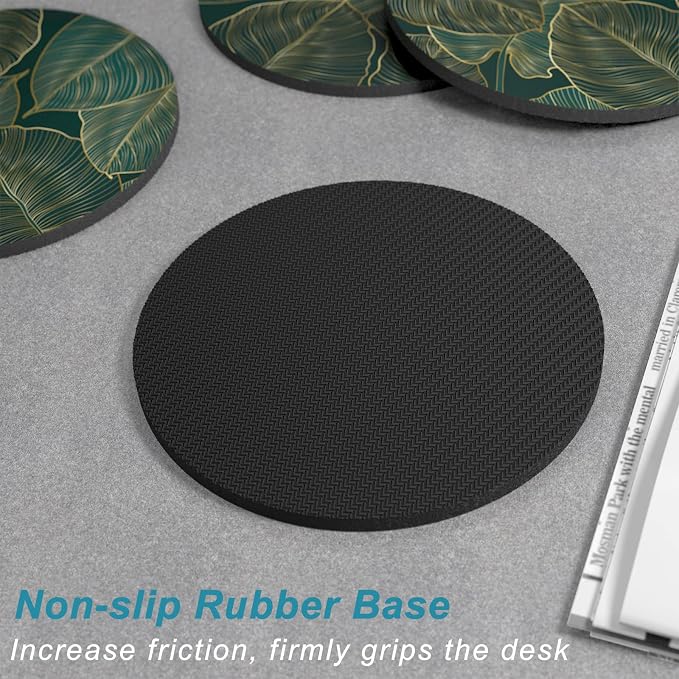 Coasters for Drinks, Kitchen Home Decor Housewarming Gift, Round 4 in