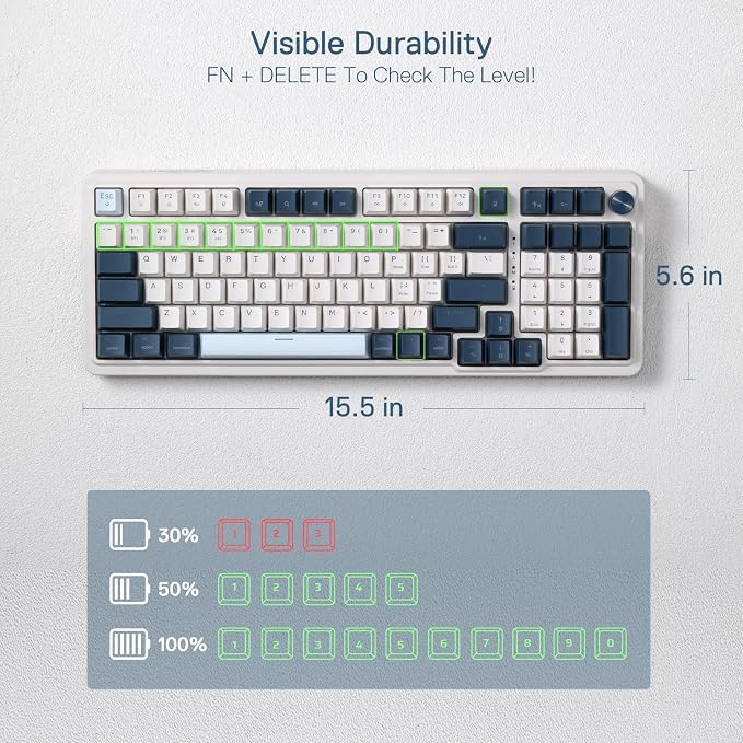 Redragon K686 PRO 98 Keys Wireless Gasket RGB Gaming Keyboard, 3-Mode Win/Mac
