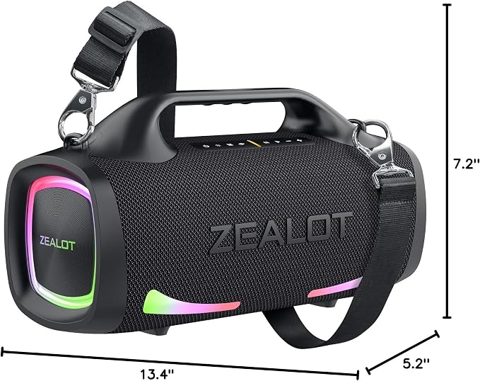 ZEALOT Bluetooth Speaker, 110W Peak Booming Sound Speakers Wireless, Dual