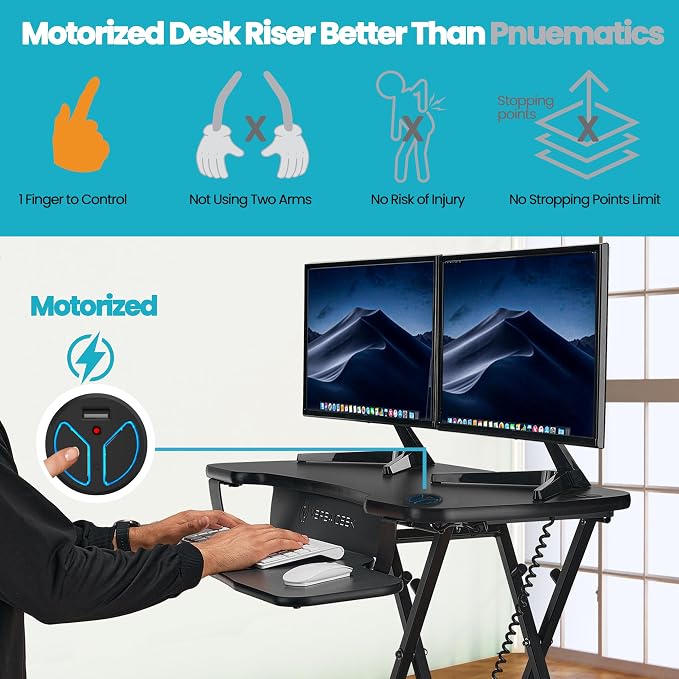 VERSADESK® PowerPro™ 48” x 24” Extra Wide Electric Sit-to-Stand Desk Converter