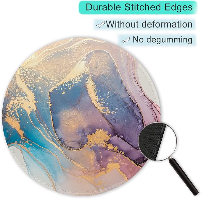 ITNRSIIET Round Mouse Pad with Stitched Edge Premium-Textured Waterproof