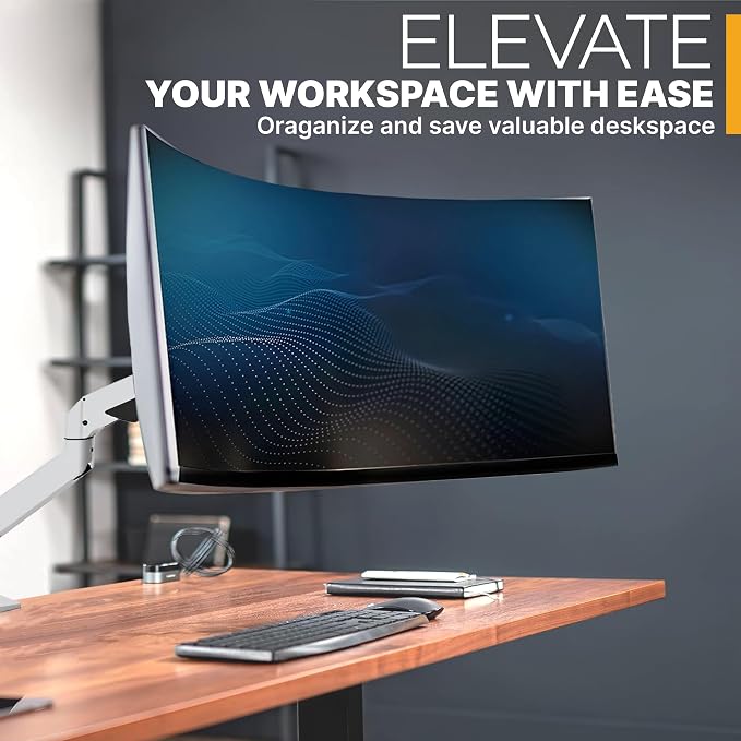 Premium Height Adjustable Single Monitor Arm Stand: Desk/Grommet Mount