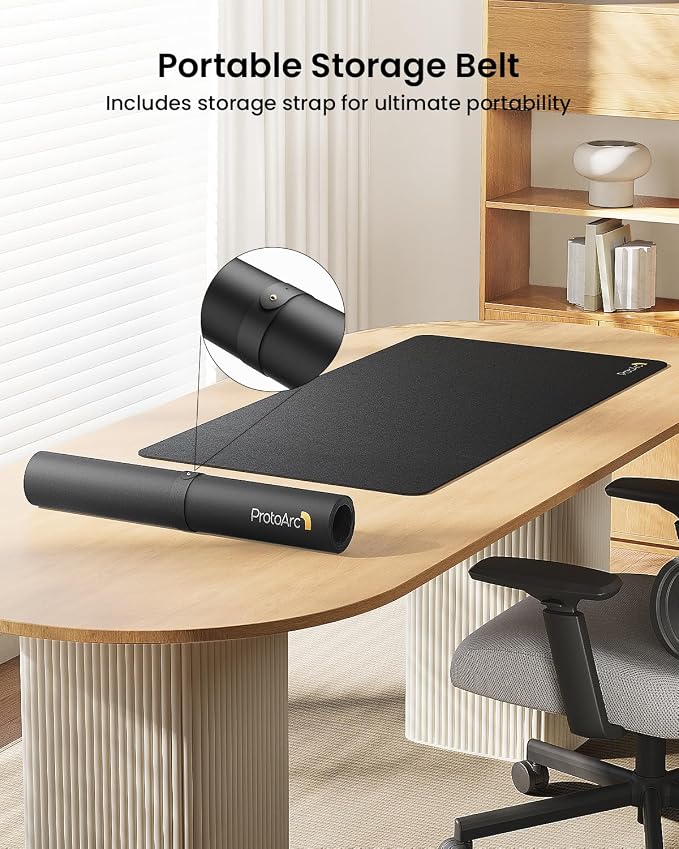 ProtoArc Leather Desk Mat, Large Mouse Pad- 31.5×15.8 inch, Non-Slip PU Leather