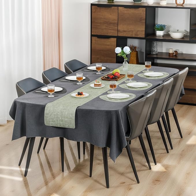Placemats and Coasters, Washable Reversible Placemats Round Faux Leather