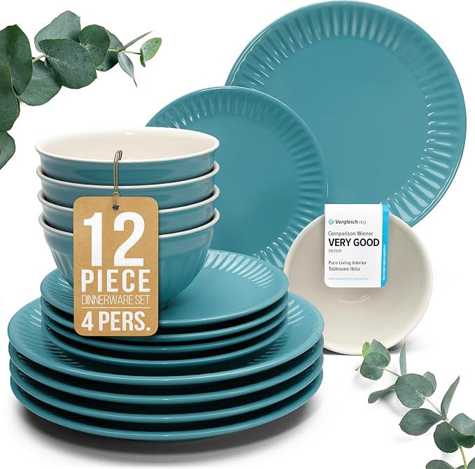 12 Piece Stoneware Dinnerware Set