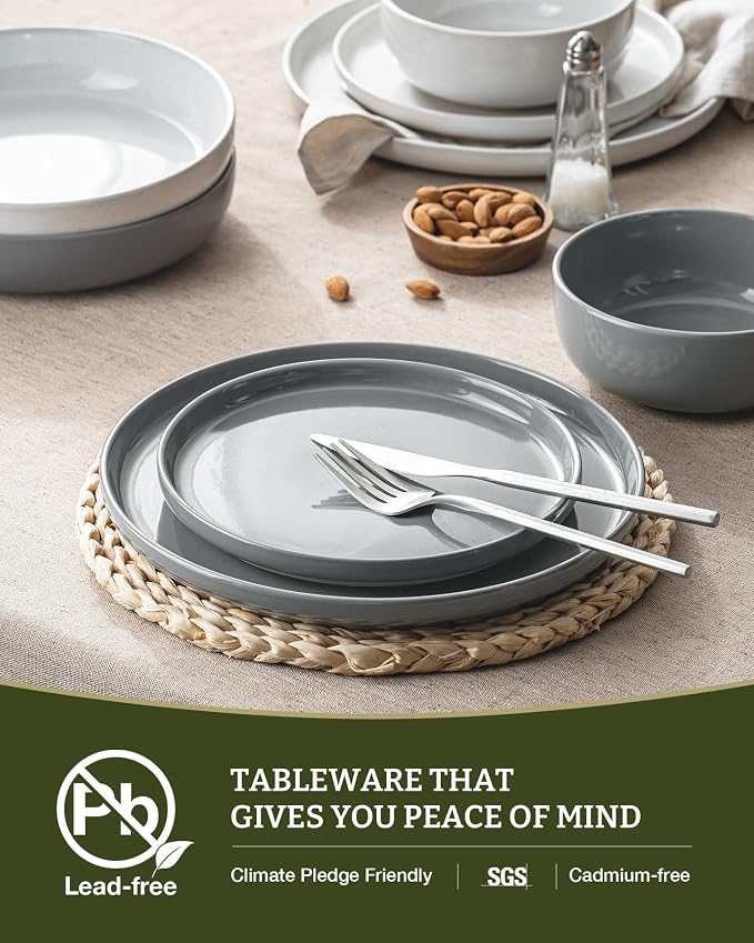 Famiware Milkyway 16-Piece Stoneware Plates and Bowls, Dishes Set