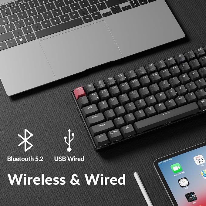 Keychron K2 75% Layout QMK Wireless and Wired Options Mechanical Keyboard Super