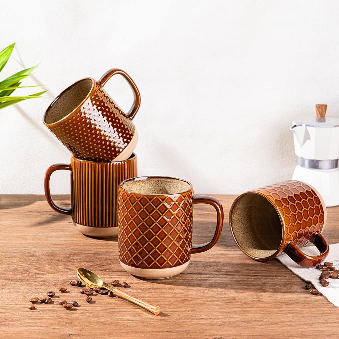 GBhome Coffee Mugs Set of 4, 12 oz Coffee Cups