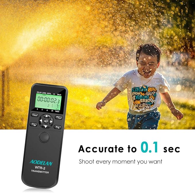 AODELAN Camera Intervalometer Wireless Shutter Release Timer Remote Control