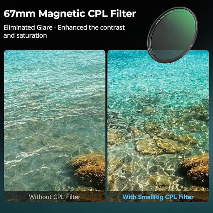 SmallRig 5-in-1 Magnetic 67mm Lens Filter Kit: VND + CPL + Black Mist 1/4 +
