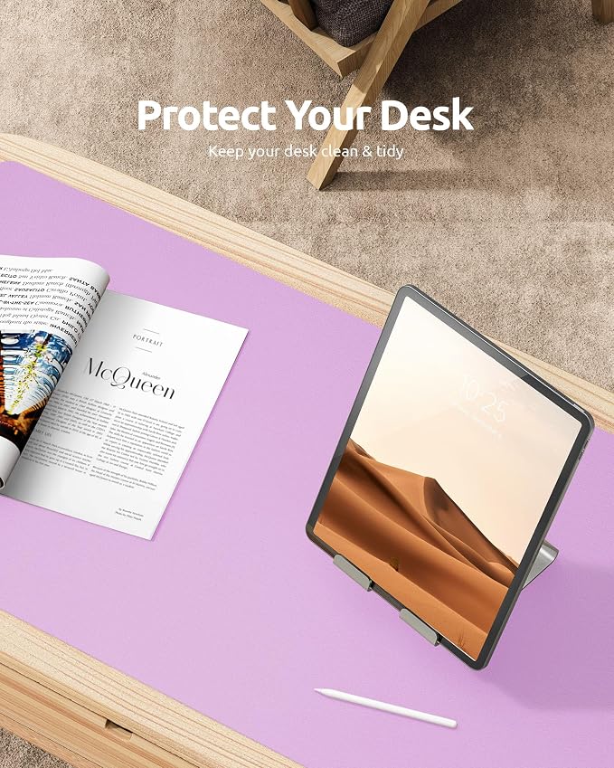 YSAGi Leather Desk Protector, Office Mat, Large Mouse Mat, Non-Slip PU Leather