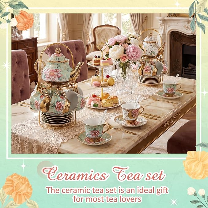 Zhehao 40 Pcs Porcelain Tea Set