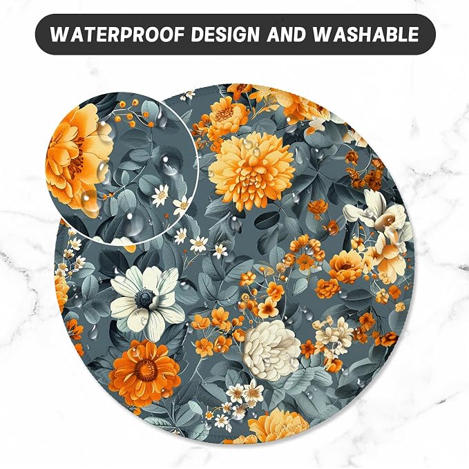ITNRSIIET Round Mouse Pad with Stitched Edge Premium-Textured Waterproof