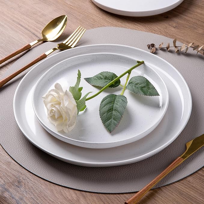 AmorArc Dinnerware Sets for 4, 16 Pieces Ceramic Plates and Bowls Set | Scratch