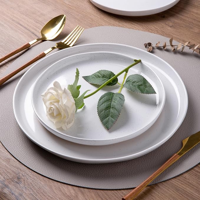 AmorArc Dinnerware Sets for 4, 12 Pieces Ceramic Plates and Bowls Set | Scratch
