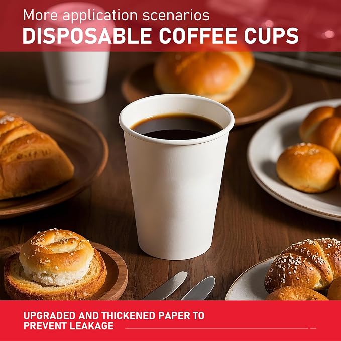 1000 Pack 8 oz Paper Cups, Disposable Coffee Cups, or Juice