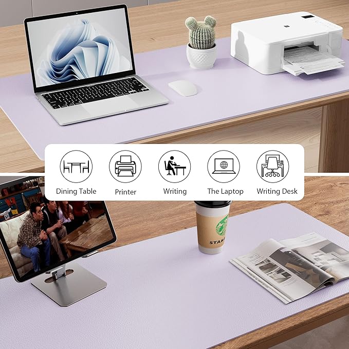 Aothia Large PU Leather Desk Pad Protector