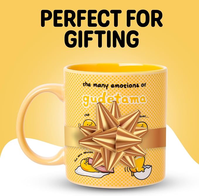 Silver Buffalo Sanrio Gudetama Lazy Egg Many Emotions, Ceramic Mug, 20oz |
