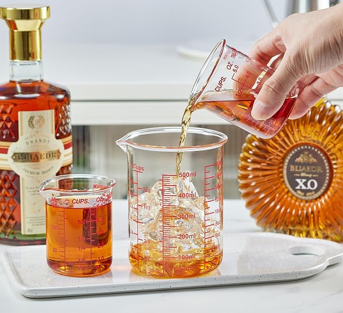 High Borosilicate Glass Measuring Cup-V-Shaped Spout，Glass Measuring Beaker