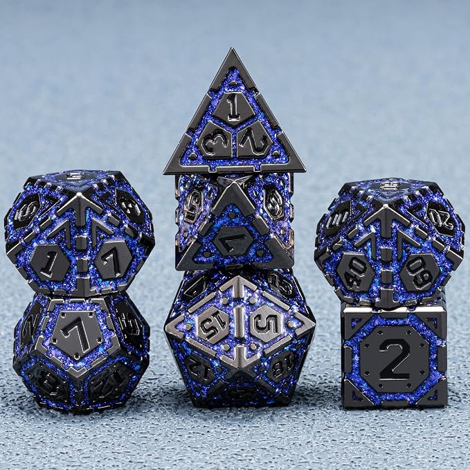 DND Metal Dice Set, Polyhedral Dice Set