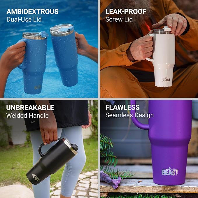 Beast 50 oz Tumbler with Handle Stainless Steel Vacuum Insulated Coffee Ice Cup