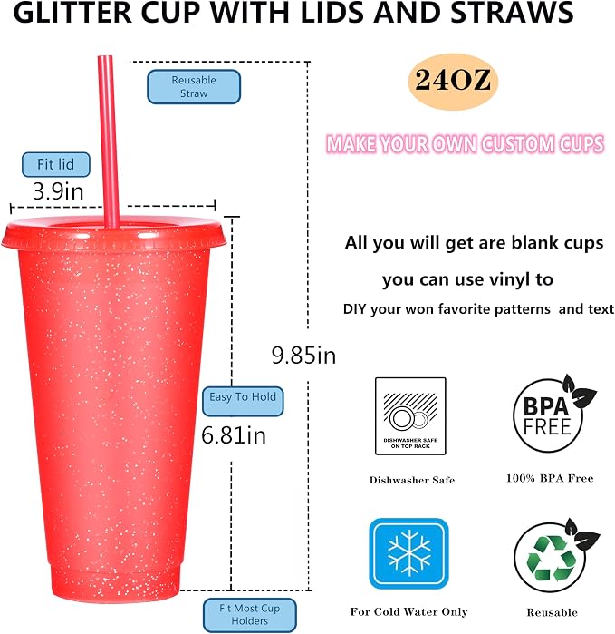 Suertestarry Tumbler with Straw and Lid, Water Bottle Iced Coffee Travel Mug Cup