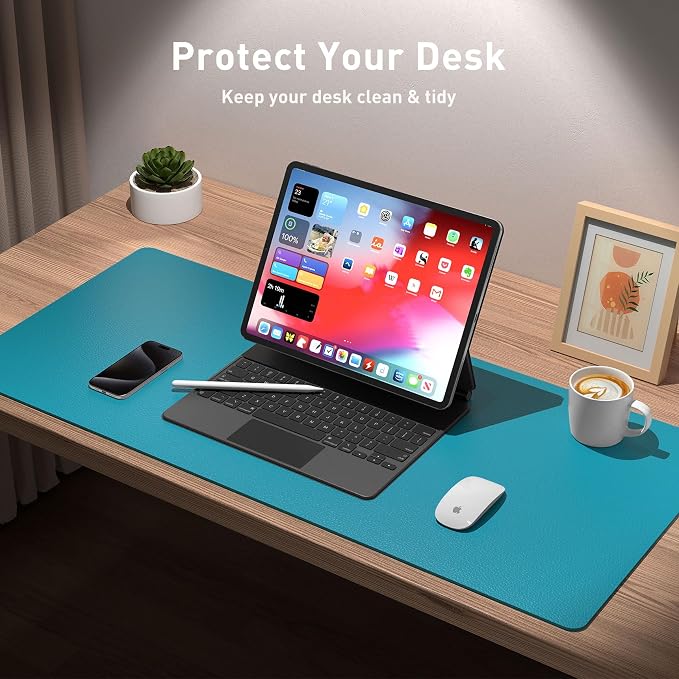 Aothia Leather Desk Pad Protector, Office Desk Mat, Large Mouse Pad, Non-Slip