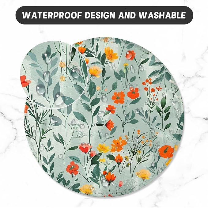 ITNRSIIET Round Mouse Pad with Stitched Edge Premium-Textured Waterproof