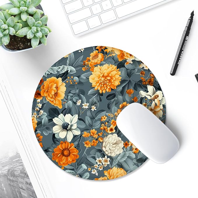 ITNRSIIET Round Mouse Pad with Stitched Edge Premium-Textured Waterproof
