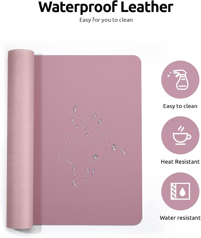 YSAGi Leather Desk Protector, Office Mat, Large Mouse Mat, Non-Slip PU Leather