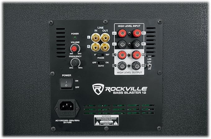 Rockville BASS Blaster 12 800W Powered Home Audio Subwoofer, Adjustable