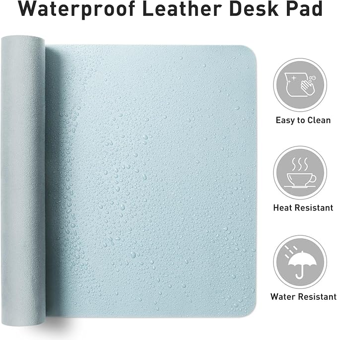 Aothia Leather Desk Pad Protector, Office Desk Mat, Large Mouse Pad, Non-Slip