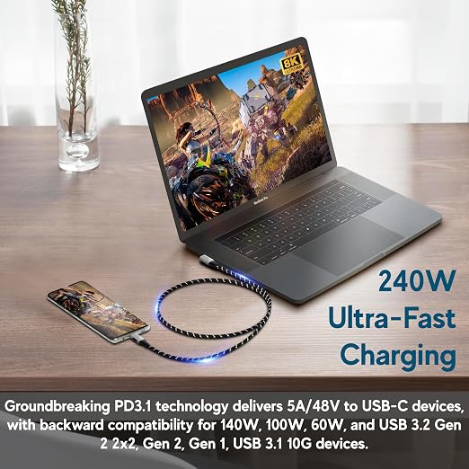 LINKUP USB 4.0 USB C to USB C Cable | Thunderbolt 4/3 Compatible | Type C
