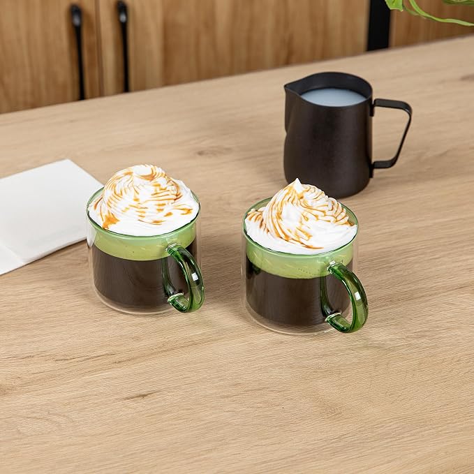 Restaurantware Coffee Cups 2 Pack of 11 oz Double Wall Glass Insulated Coffee