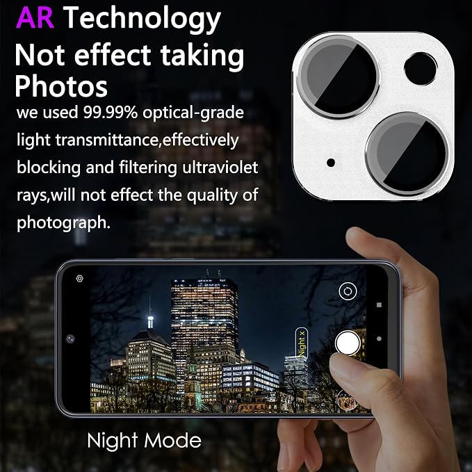 2 Pack Camera Lens Protector for iPhone 14 / iPhone 14 Plus, AR Tempered Glass