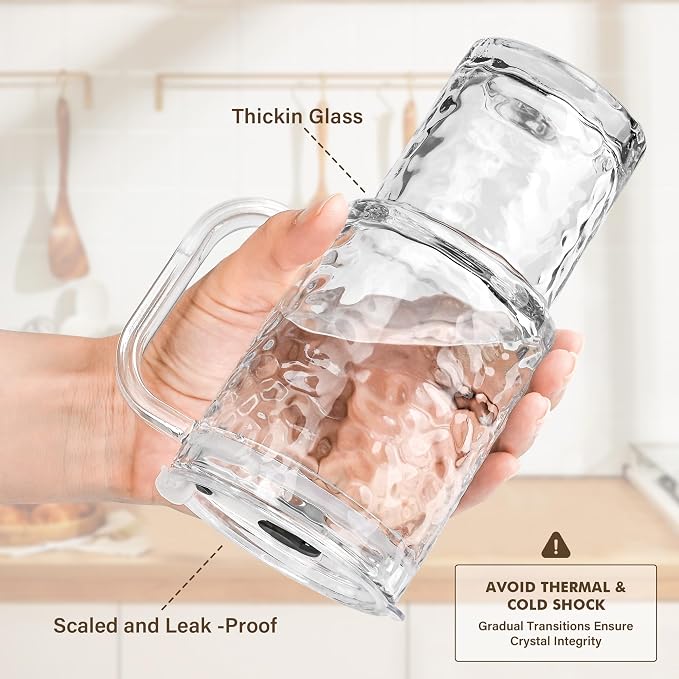 17oz Glass Tumbler with Handle & Lid – 2-Pack Iced Coffee Cups with Straws