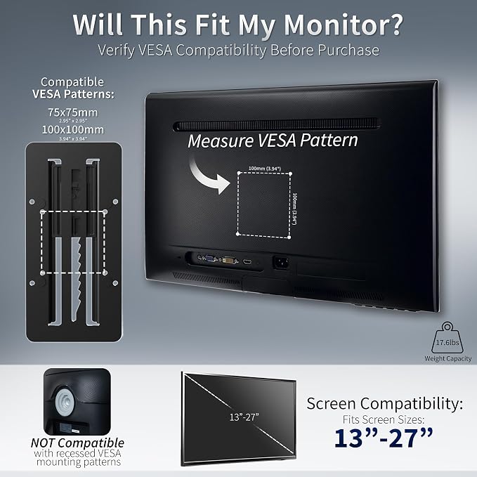VIVO Height Adjustable VESA Adapter Stand