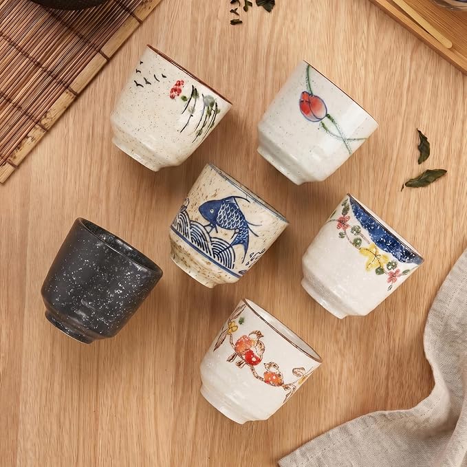 Japanese Tea Cups, Ceramic Matcha Cup, Handless Espresso Cups | 6oz Small