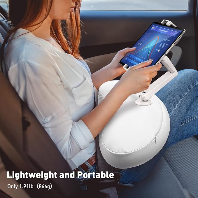 AboveTEK Tablet Pillow Stand for Bed, Hands-Free 360° Adjustable iPad Pillow