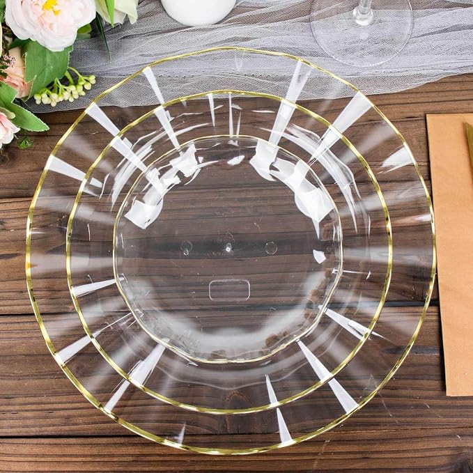 Efavormart 10 Pack | Clear 6" Round Plastic Dessert Salad Plates, Disposable