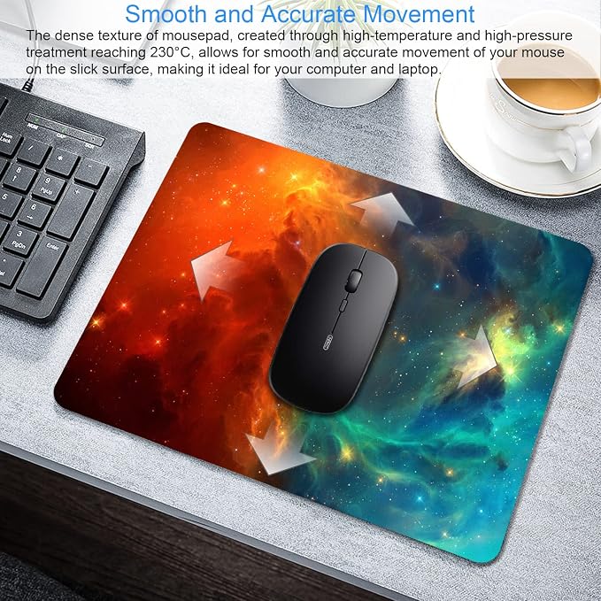 Galaxy Mouse pad, Non-Slip Washable Small Mouse mat 9.5 X 7.9 inch
