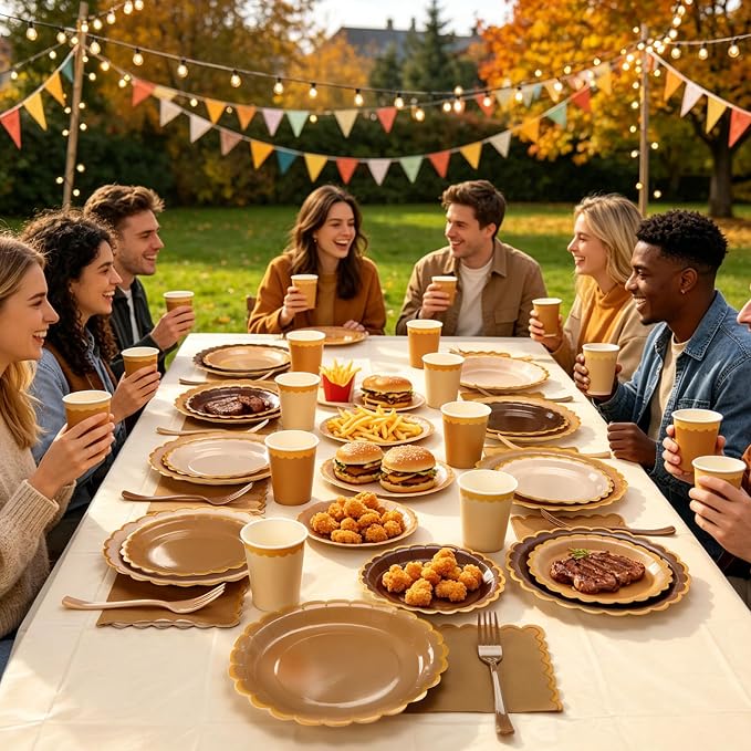 Brown Plates and Napkins Party Supplies